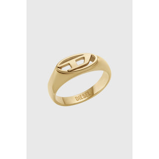 Diesel Anello placcato oro con logo DX1588710 Circuito 49 mm — Anello