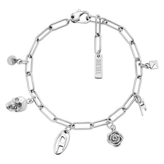 Diesel DX1604040 — Bracciale acciaio moderno con pendenti