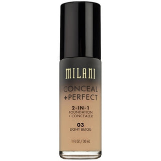 Milani Conceal + Perfect, fondotinta liquido e correttore 2-in-1, 03, beige chiaro, 30 ml