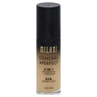 Milani Conceal + Perfect, fondotinta liquido e correttore opaco 2 in 1, 01A, Creamy Nude, 30 ml