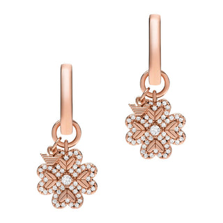 Emporio Armani Gold-Plated 2in1 Quatrefoil Zircon Earrings EG3610221 — Earrings