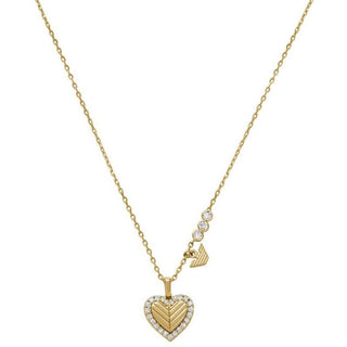 Emporio Armani Collana placcata oro zirconi Heart EG3622710 — Náhrdelník