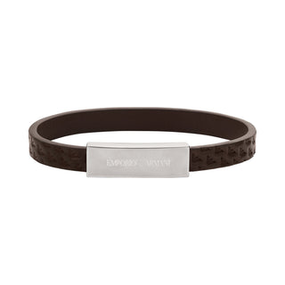 Emporio Armani Bracciale pelle marrone EGS3251040 — Armbånd