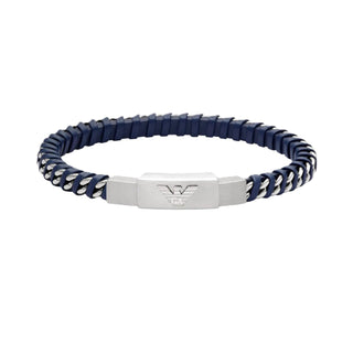 Emporio Armani Bracciale pelle blu EGS3319040 — Armbånd