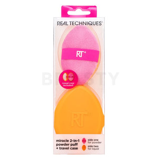 Real Techniques Miracle 2-in-1 Powder Puff + custodia da viaggio