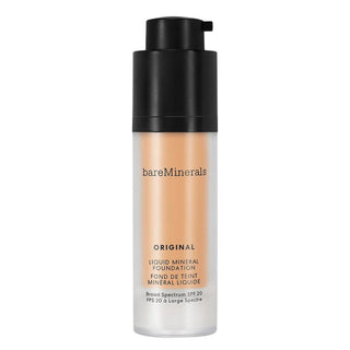 Bareminerals Original Liquid Mineral, fondotinta liquido, luminoso, 20, abbronzatura dorata, SPF 20, 30 ml