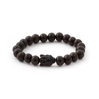 Agato Bracciale Con Perline Di Legno Di Ebano Mink03 19 Cm — Bracciale