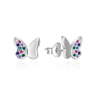 Agato Orecchini Argento Farfalle Zirconi Colorati Agt-E170Pc — Orecchini