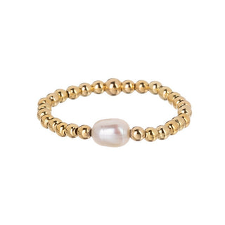 Alisia Gold-Plated Sphere Ring with Freshwater Pearl Al4794.01.000.D - Size: 57 Mm 