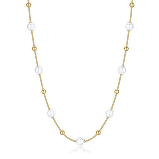 Brosway Collar chapado en oro combinado con perlas Perfect Bpc49 