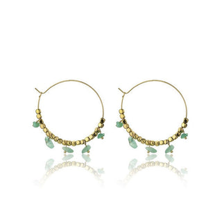 Emily Westwood Pendientes de aro chapados en oro con ágata Eden Ewe23041G 