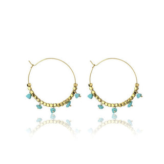 Emily Westwood Pendientes de aro chapados en oro con turquesa Eden Ewe23042G 