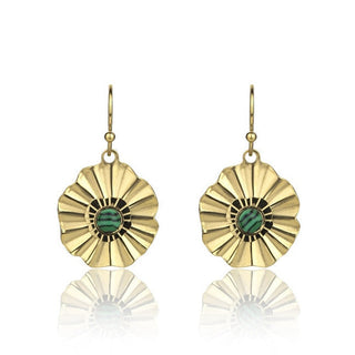 Emily Westwood Pendientes colgantes chapados en oro con malaquita sintética Ewe23057G 