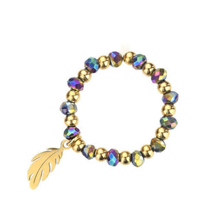 Emily Westwood Anillo con cuentas chapado en oro violeta Amy Ewr23032G 