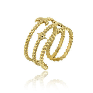 Emily Westwood Anillo abierto de acero chapado en oro Anastasia Ewr23029G 
