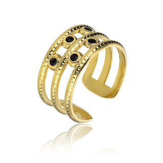Emily Westwood Elegante Anillo chapado en oro con cristales London Ewr23065G 