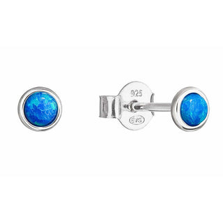 Evolution Group Pendientes De Plata Con Ópalos Sintéticos Azules 11338.3 