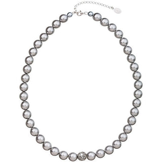 Evolution Group Collar de perlas con perla con cristales Preciosa 32011.3 Gris claro 