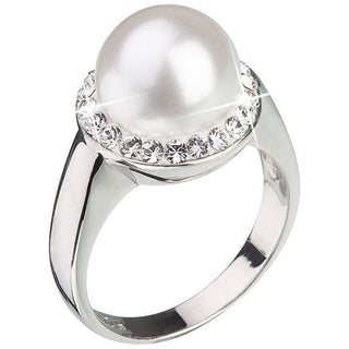 Evolution Group Anillo de plata con perla Swarovski London Style 35021.1 - Circunferencia: 52 Mm 