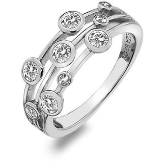 Hot Diamonds Anillo de lujo de plata con topacio y diamante Willow Dr207 - Circunferencia: 55 Mm 