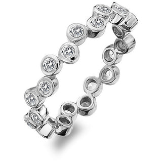 Hot Diamonds Anillo de lujo de plata con topacio y diamante Willow Dr208 - Circuito: 54 Mm 