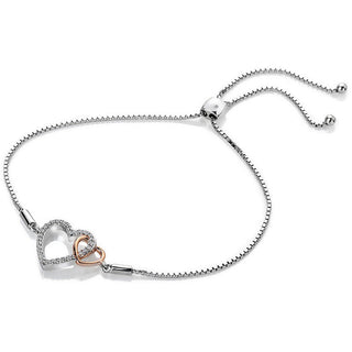 Hot Diamonds Pulsera de plata con diamante auténtico Flora Dl590 
