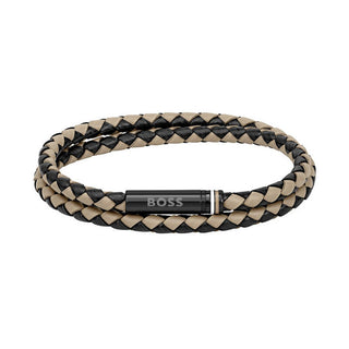 Hugo Boss Pulsera Doble de Piel Moderna 1580495 - Longitud: 19 Cm 
