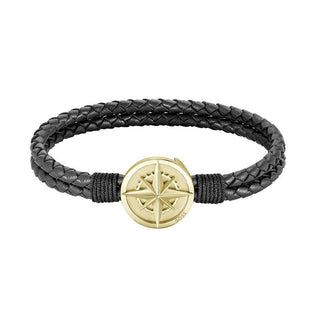 Hugo Boss Pulsera de piel negra Moda 1580491 - Longitud: 19 Cm 
