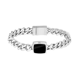 Hugo Boss Pulsera de Moda de Acero con Ónice Odell 1580650 - Longitud: 19 Cm 