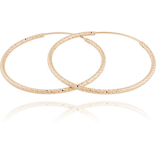 Jvd Pendientes de aro de plata chapada en oro Svle0216Xd5Ro - Diámetro: 4,5 Cm 