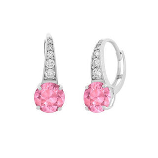 Jvd Pendientes de plata con circonitas transparentes y rosa Svle0974Xh2R200 