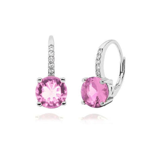 Jvd Preciosos pendientes de plata con circonitas rosas Svle0853Xh2R200 