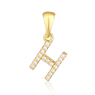 Jvd Colgante Chapado en Oro con Circonitas Letra "H" Svlp0948Xh2Bigh 