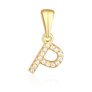 Jvd Colgante chapado en oro con circonitas letra "P" Svlp0948Xh2Bigp 