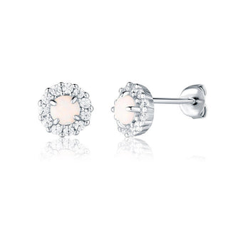 Jvd Pendientes de plata brillante con ópalo artificial Svle3034X61O100 