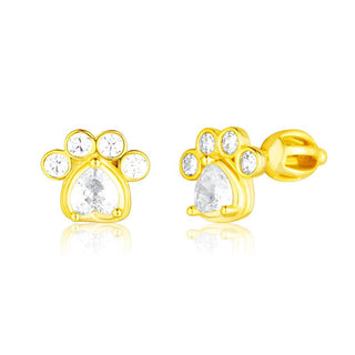Jvd Pendientes Chapados en Oro Pata con Circonitas Svle3315Xf3Gosr 
