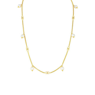 Liu Jo Fascinante Collar Chapado en Oro con Perlas Sintéticas Lj2915 