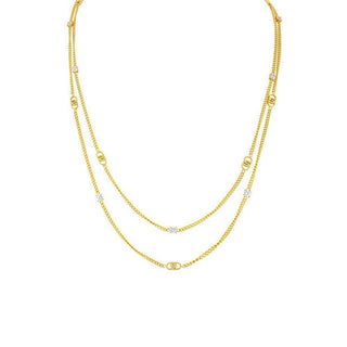 Liu Jo Collar de moda chapado en oro con cristales Lj2905 