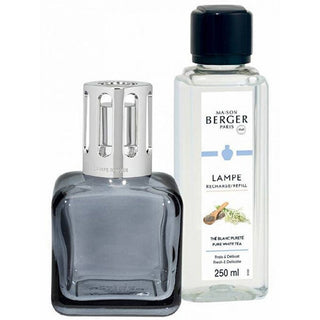 Maison Berger Paris Set Lampada Catalitica Glacon Grigio + Ricarica Pure White Tea 250 ml — Set lampada catalitica