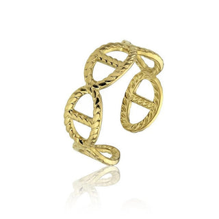 Marc Malone Anillo de acero chapado en oro Peyton Gold Ring Mcr23005G 
