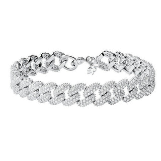 Michael Kors Lujosa Pulsera De Plata Con Circonitas Statement Link Mkc1427An040 