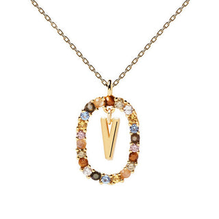PdPaola Bellissima Lettera "V" Co01-281-U â Collana con Pendente