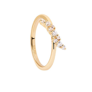 Pdpaola Anello Originale Placcato Oro Con Zirconi Natura Essentials An01-886 52 mm — Anello