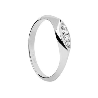 Pdpaola Elegante Anello In Argento Con Zirconi Gala Vanilla An02-A52 54 mm — Anello gioiello