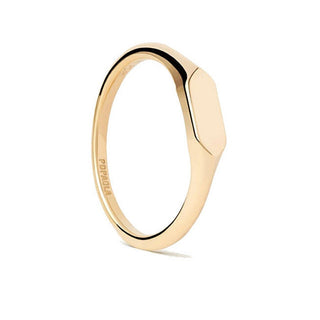 Pdpaola Anello Minimalista Placcato Oro Hexagon Mini An01-C47 Circuito 54 Mm — Anello