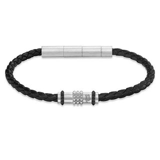 Police Bracciale Da Uomo Ryder In Pelle Nera — Bracciale
