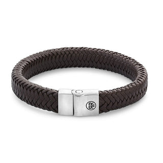 Rebel&Rose Bracciale In Pelle Marrone Herringbone Brown Matt 17,5 Cm — Bracciale