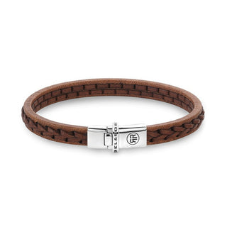 Rebel&Rose Bracciale Pelle Intrecciata Cognac RR-L0156-S 16,5 cm — Bracciale