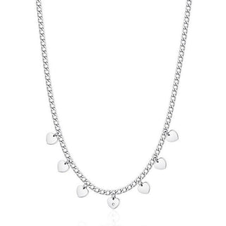 S'agapõ Collana Acciaio Cuori Messaggio Ssg01 — Collana