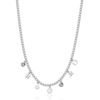 S'agapõ Collana Acciaio Messaggio Portafortuna Ssg03 — Collana
